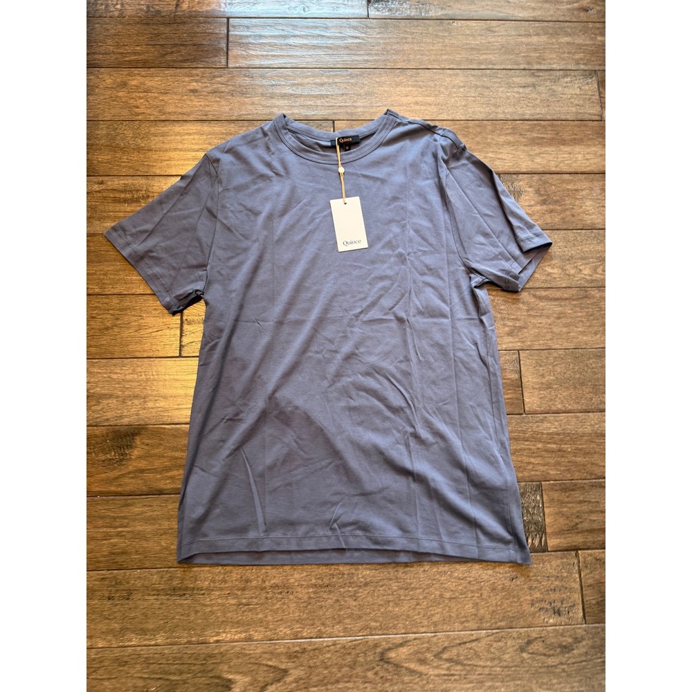 Quince T-Shirt Mens Medium Blue 100% Pima Cotton Short Sleeve Crew Neck NWT